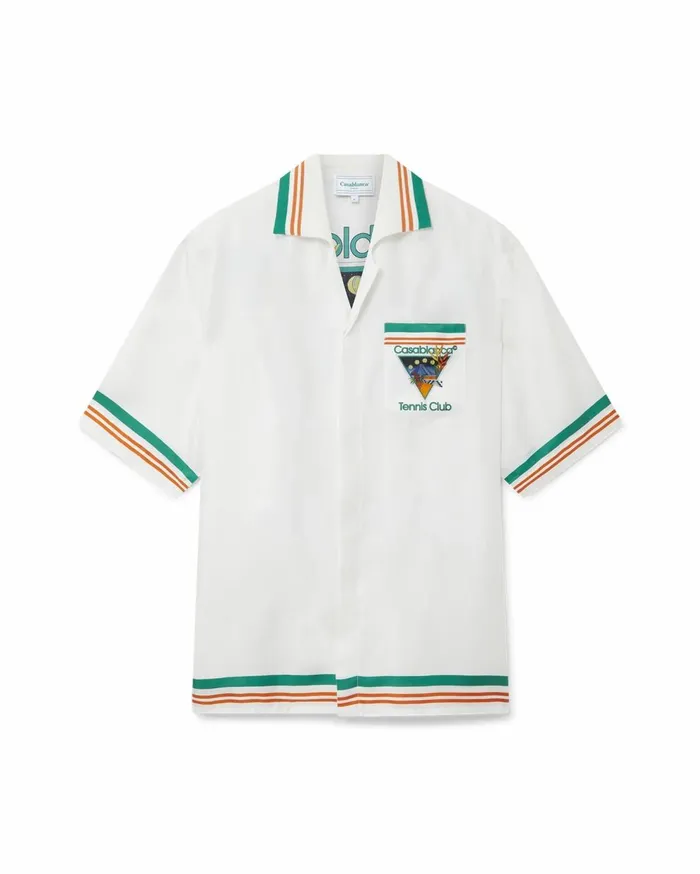 Shirts Women Casablanca Paris Tennis Club Icon Silk Shirt Shirts Women Casablanca Paris Tennis Club Icon Silk Shirt