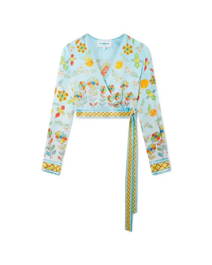 Shirts Women Casablanca Paris Yoruba Flowers Wrap Blouse