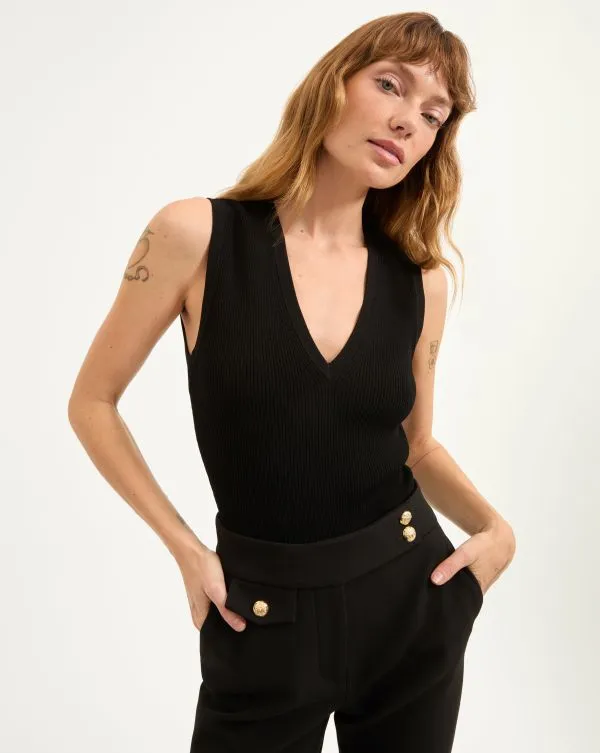 Sid Knit Tank Top Black Women Veronica Beard Tops