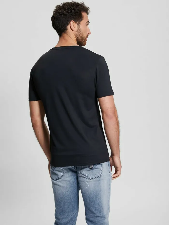 Signature Crewneck Tee Black TShirts and Tanks GUESS Men Signature Crewneck Tee Black TShirts and Tanks GUESS Men