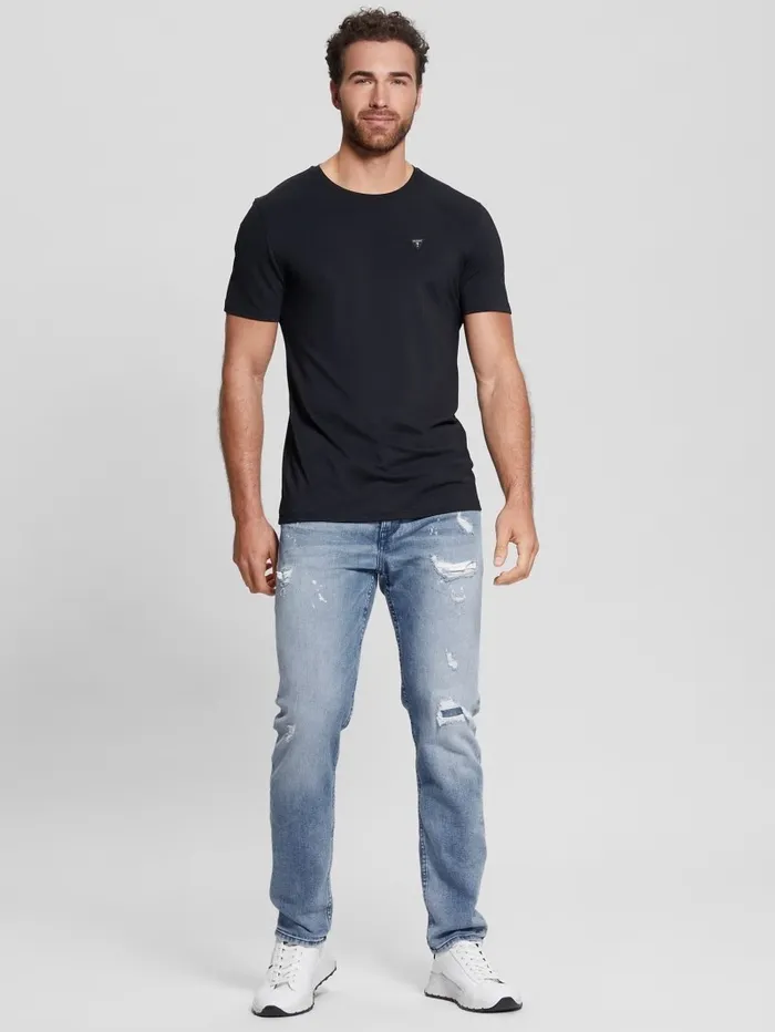 Signature Crewneck Tee Black TShirts and Tanks GUESS Men Signature Crewneck Tee Black TShirts and Tanks GUESS Men