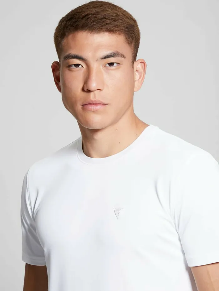 Signature Crewneck Tee Pure White TShirts and Tanks GUESS Men