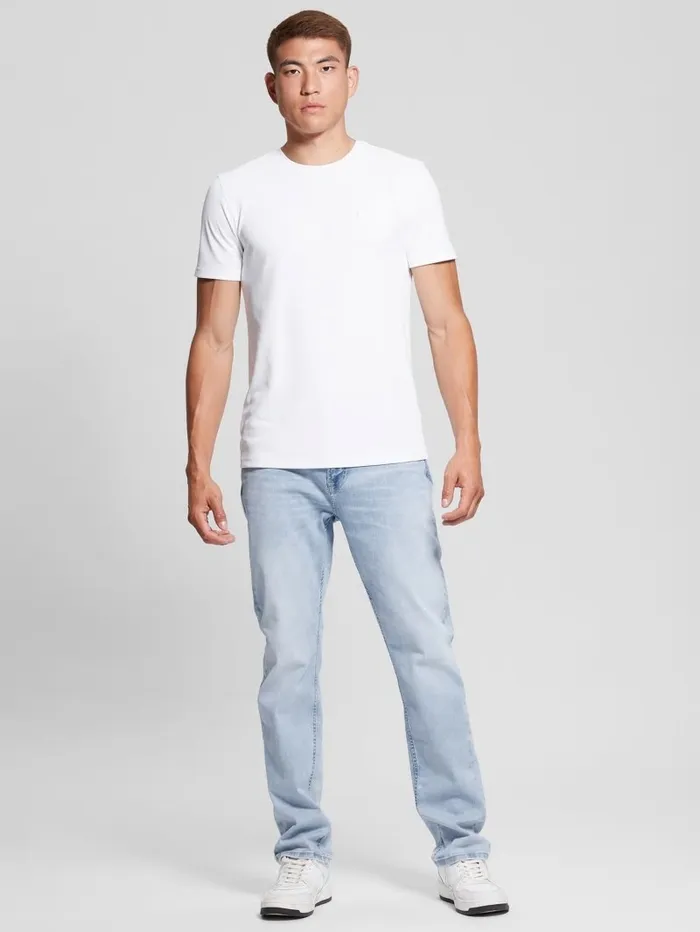 Signature Crewneck Tee Pure White TShirts and Tanks GUESS Men Signature Crewneck Tee Pure White TShirts and Tanks GUESS Men