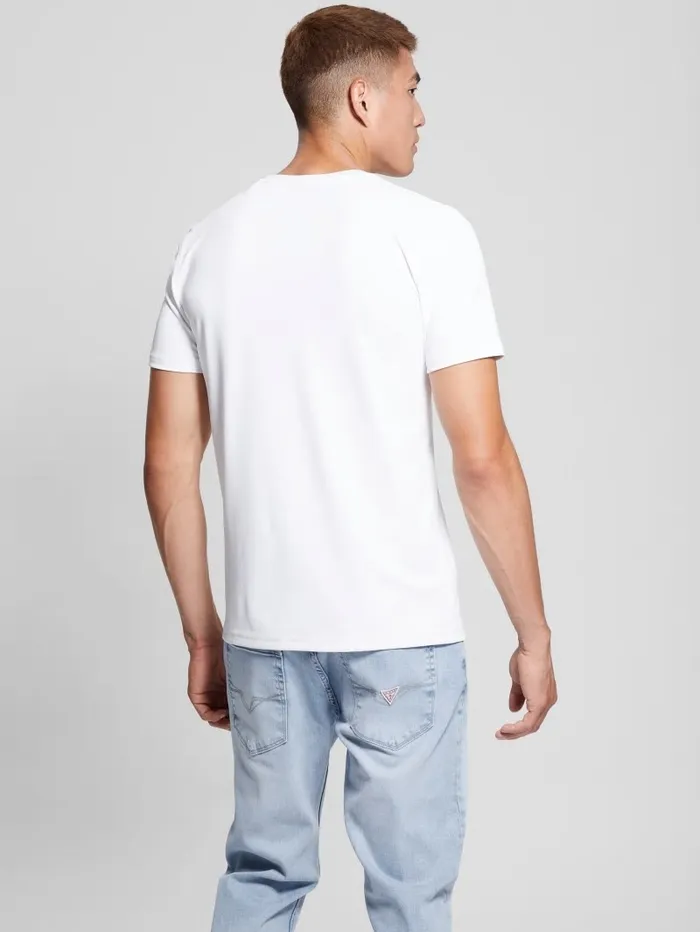Signature Crewneck Tee Pure White TShirts and Tanks GUESS Men Signature Crewneck Tee Pure White TShirts and Tanks GUESS Men