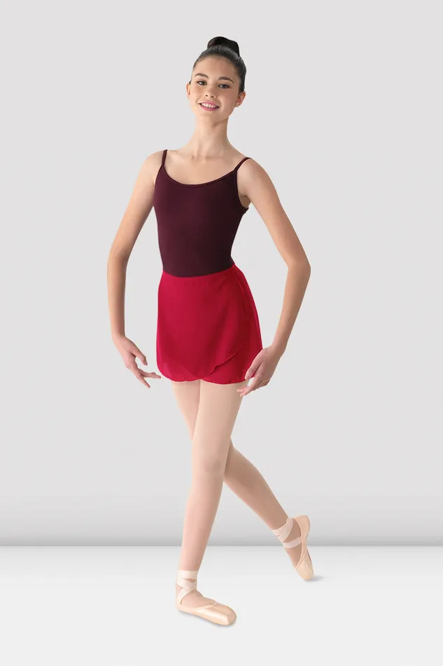 Skirts and Tutus Ladies Mirella Georgette Wrap Skirt Garnet 8211 Bloch Adult
