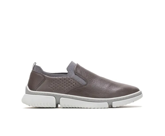 SlipOns Hush Puppies Men Bennet Plain Toe SlipOn Dark Grey Leather