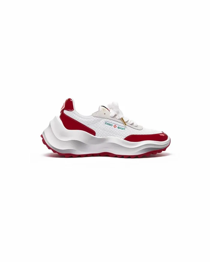 Sneakers Men Casablanca Paris Atlantis White and Haute Red Sneaker