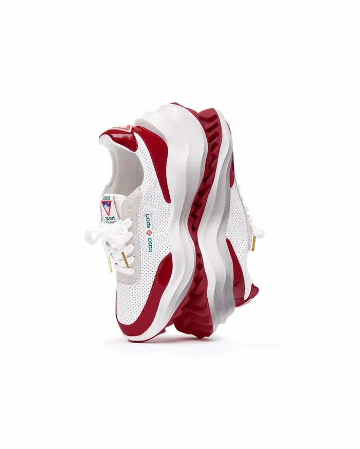 Sneakers Men Casablanca Paris Atlantis White and Haute Red Sneaker