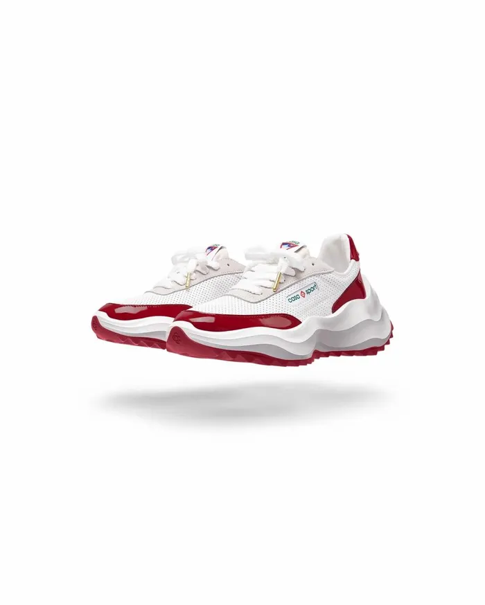 Sneakers Men Casablanca Paris Atlantis White and Haute Red Sneaker