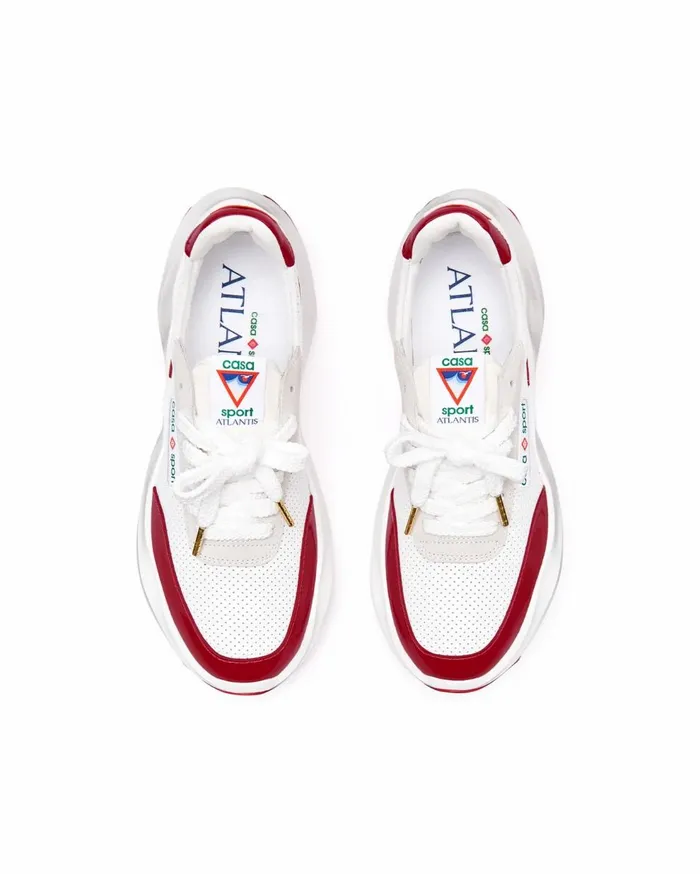 Sneakers Men Casablanca Paris Atlantis White and Haute Red Sneaker