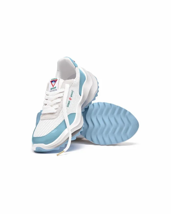 Sneakers Men Casablanca Paris Atlantis White and Powder Blue Sneaker