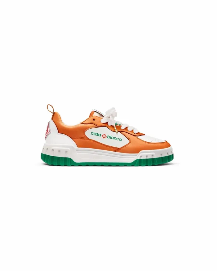 Sneakers Men Casablanca Paris Court Orange and White Sneaker