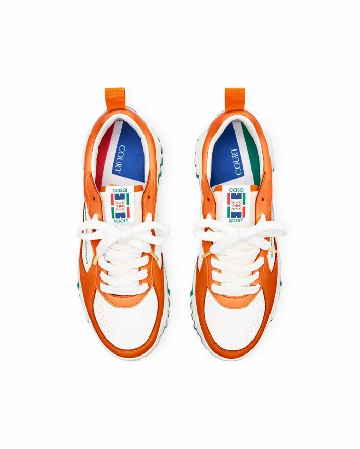 Sneakers Men Casablanca Paris Court Orange and White Sneaker
