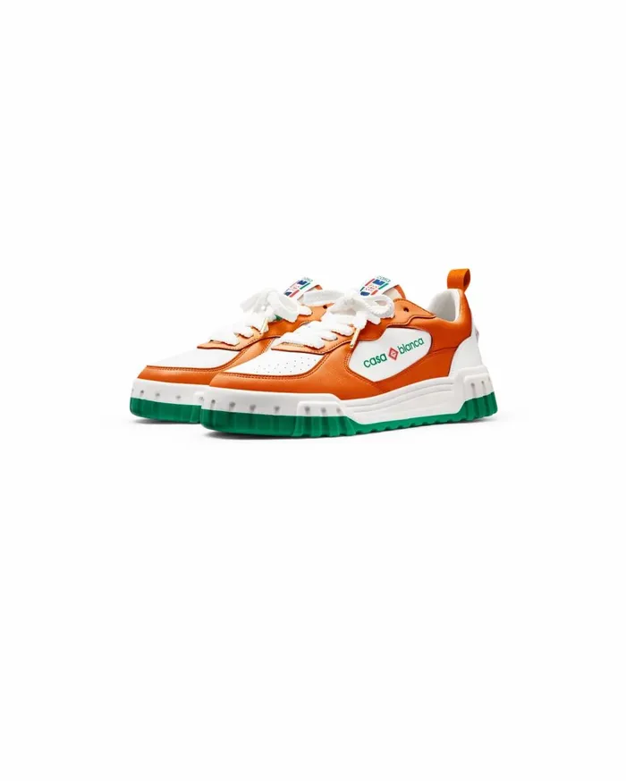 Sneakers Men Casablanca Paris Court Orange and White Sneaker