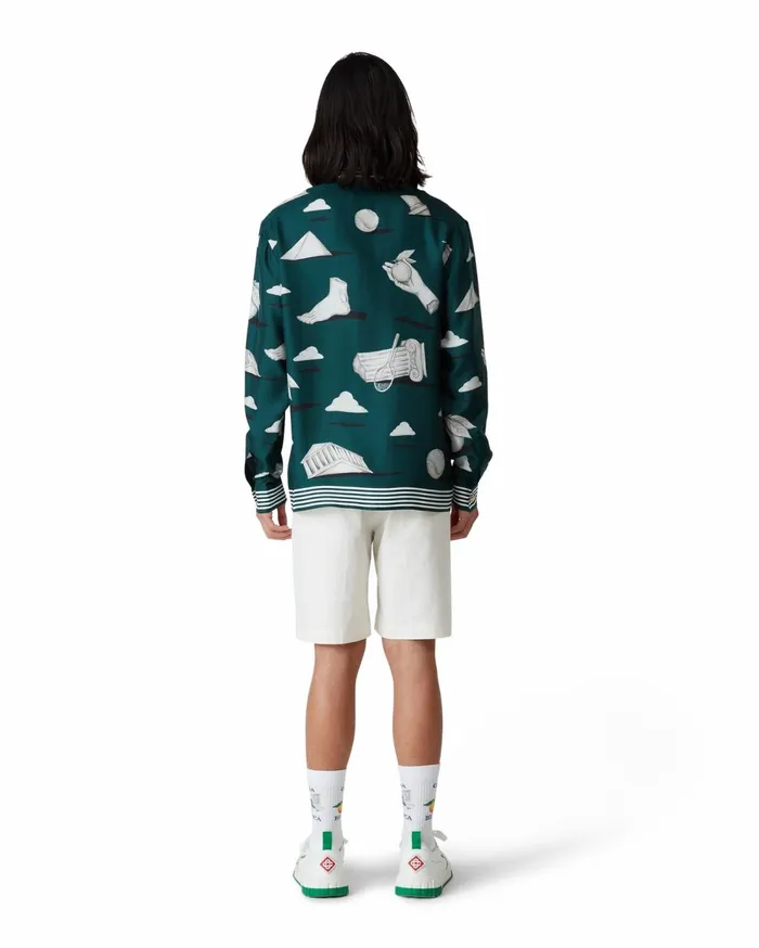 Sneakers Men Casablanca Paris Court White and Green Sneaker