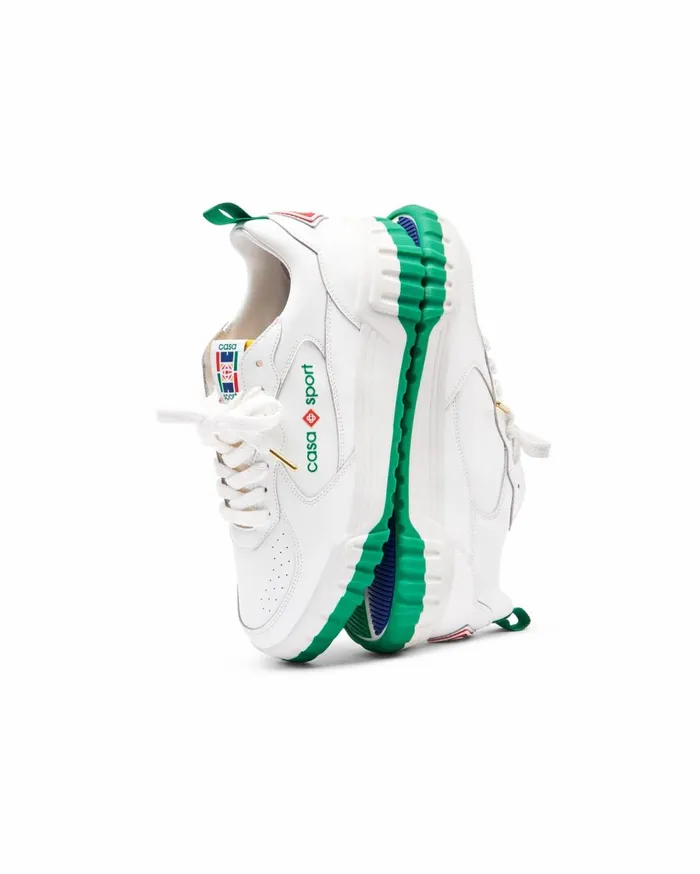 Sneakers Men Casablanca Paris Court White and Green Sneaker