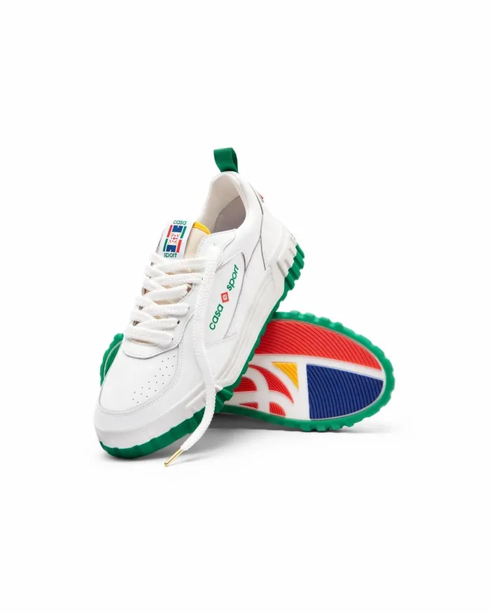 Sneakers Men Casablanca Paris Court White and Green Sneaker