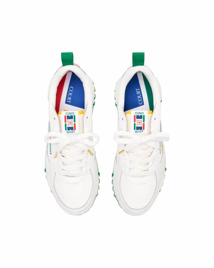 Sneakers Men Casablanca Paris Court White and Green Sneaker