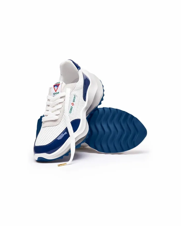Sneakers Women Casablanca Paris Atlantis White and Midnight Navy Sneaker