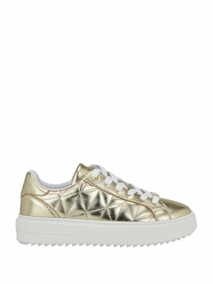 Sneakers Women Desena Quilted Metallic LowTop Sneakers Gold GUESS Sneakers Women Desena Quilted Metallic LowTop Sneakers Gold GUESS