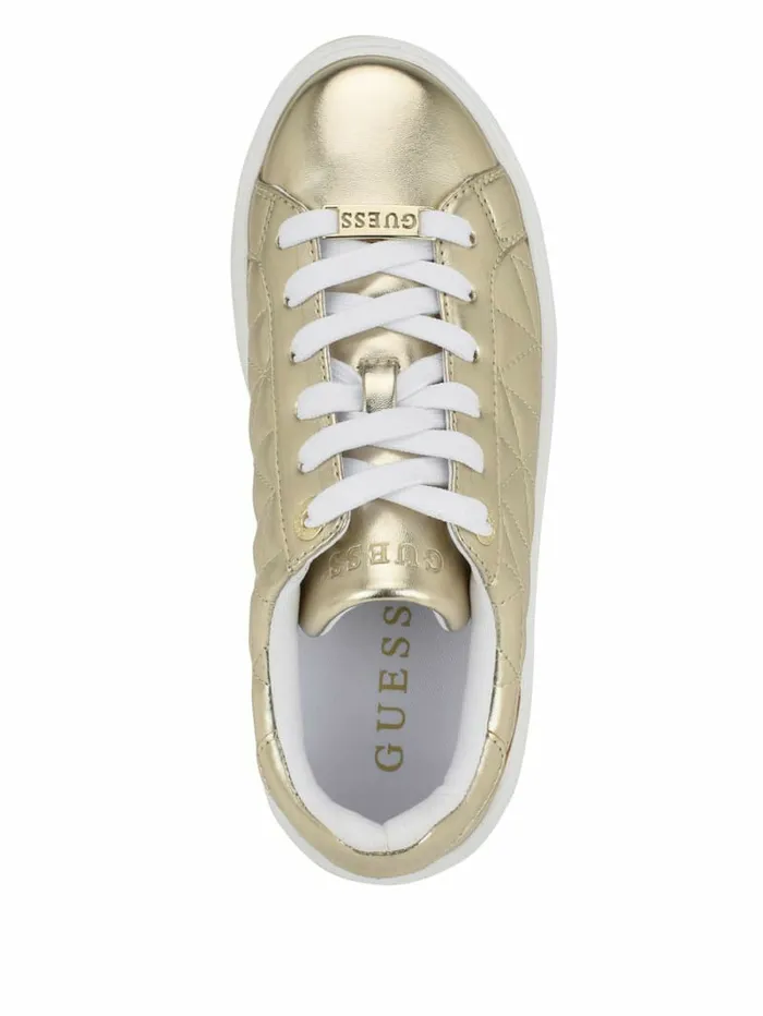 Sneakers Women Desena Quilted Metallic LowTop Sneakers Gold GUESS Sneakers Women Desena Quilted Metallic LowTop Sneakers Gold GUESS