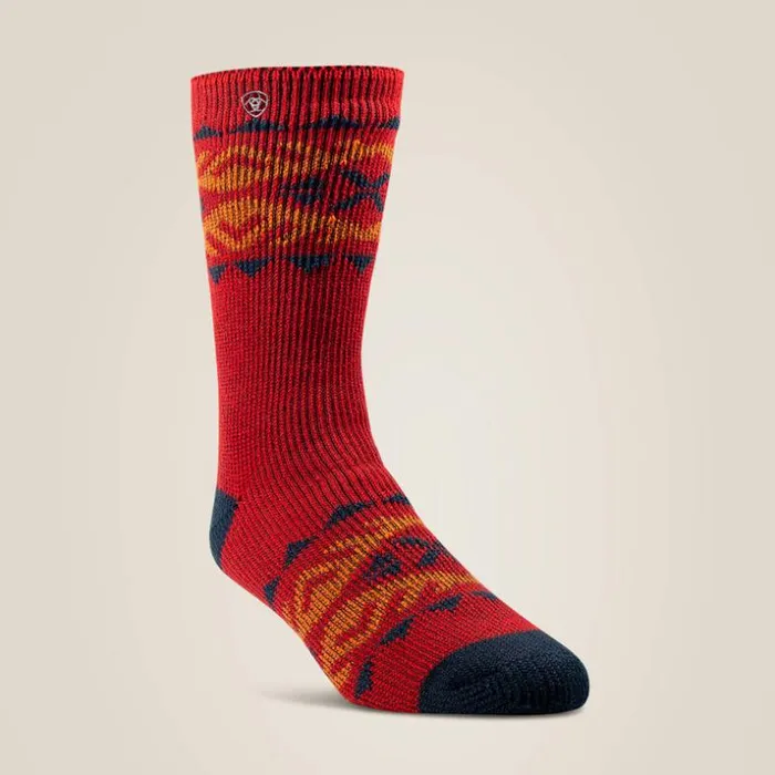 Socks Men Ariat Premium Alpine Sock Pair Multi Color Pair Red