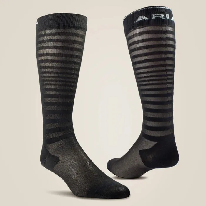 Socks MenWomen Ariat AriatTEK Ultrathin Performance Sock Blackgrey