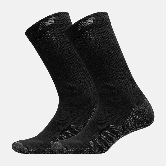 Socks New Balance MenWomen Coolmax Crew Socks 2 Pack BLACK