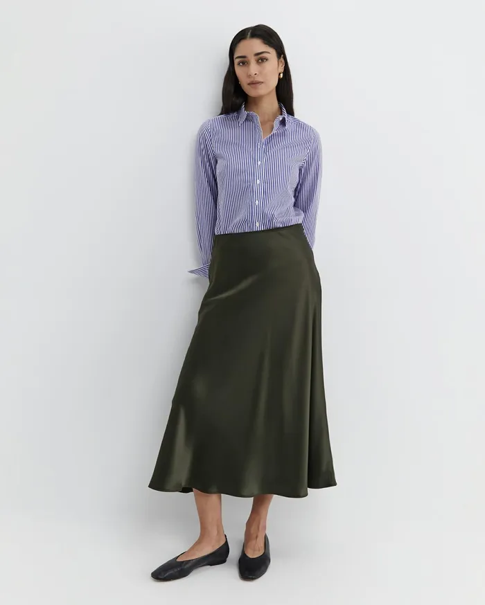 Sportscraft Charlotte Bias Slip Skirt Dark Khaki Women Skirts