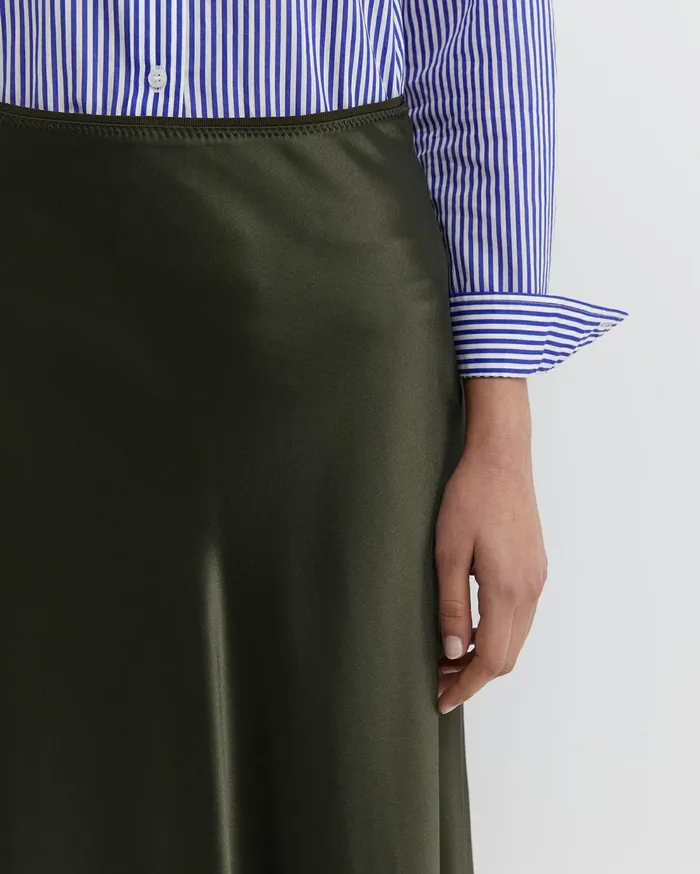 Sportscraft Charlotte Bias Slip Skirt Dark Khaki Women Skirts