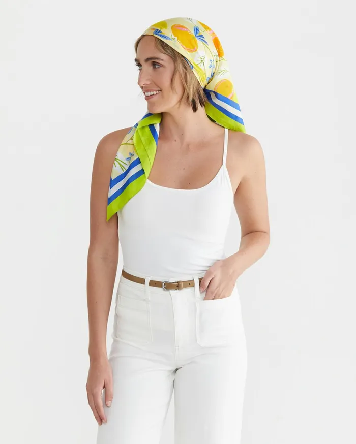 Sportscraft Citron Silk Scarf Multi Yellow Women Scarves