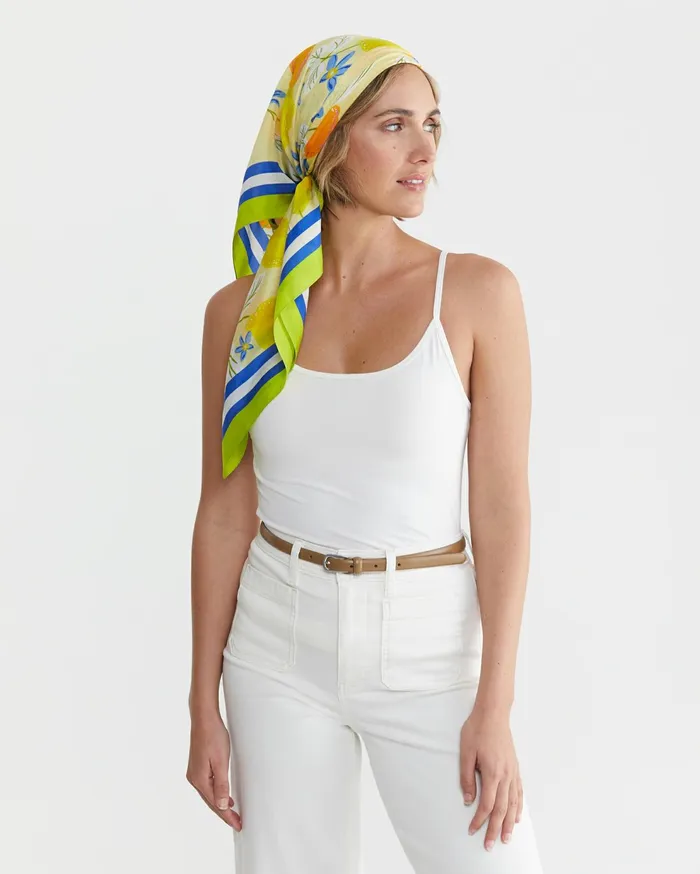 Sportscraft Citron Silk Scarf Multi Yellow Women Scarves