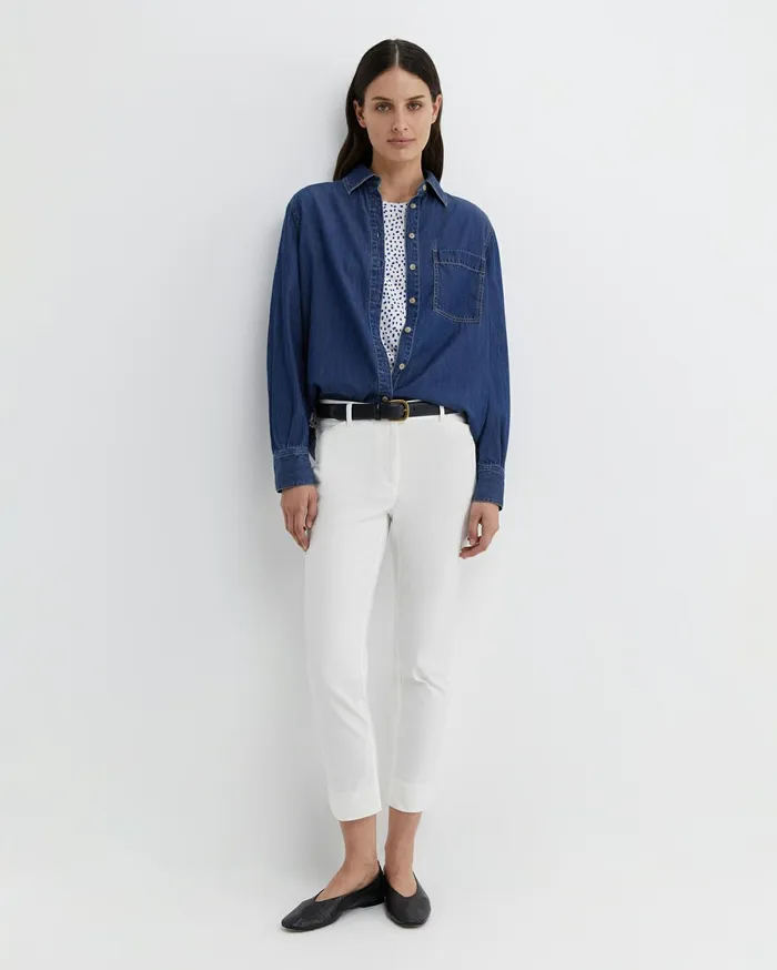 Sportscraft Dashy Mercerised Tee Whiteblue Women Tops and Tees