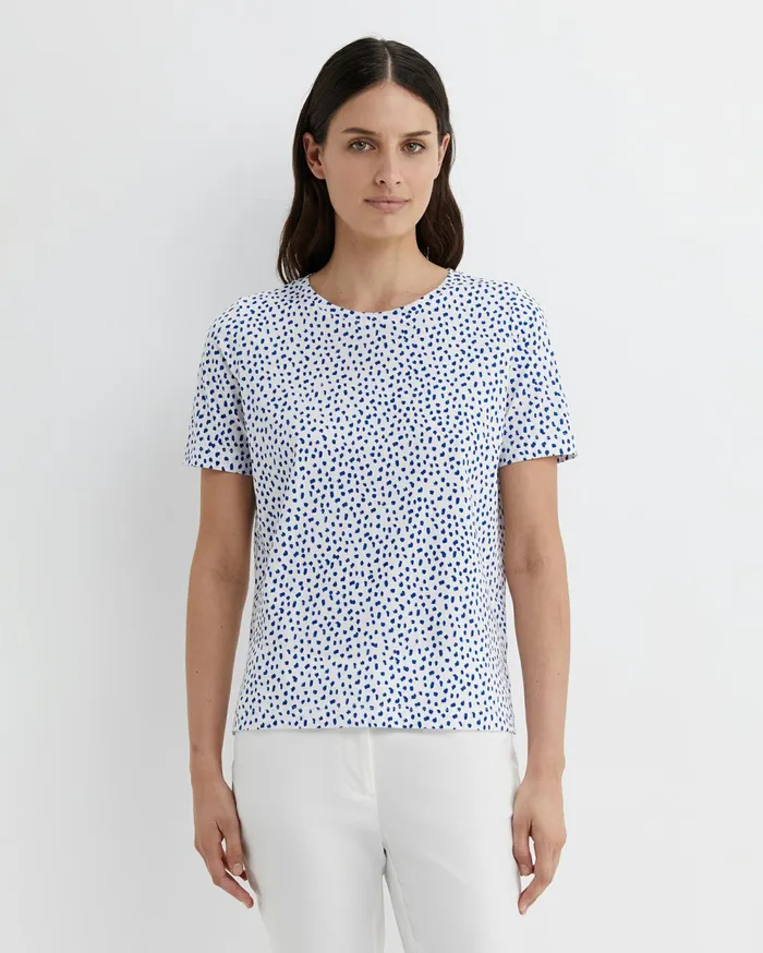 Sportscraft Dashy Mercerised Tee Whiteblue Women Tops and Tees