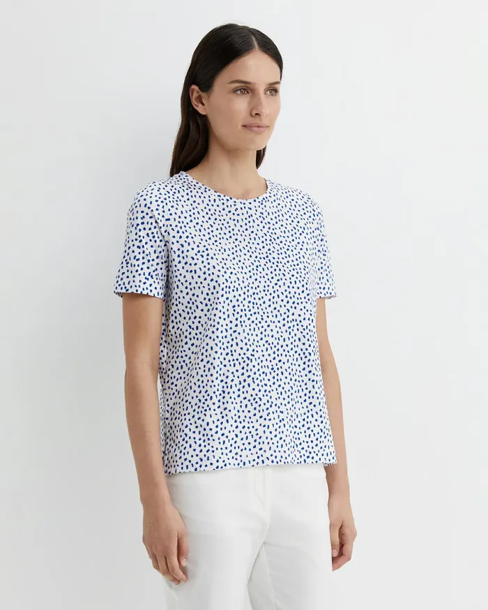 Sportscraft Dashy Mercerised Tee Whiteblue Women Tops and Tees
