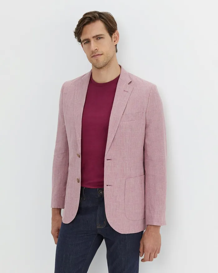 Sportscraft Farrer Linen Sports Jacket Dusty Pink Men Jackets and Blazers