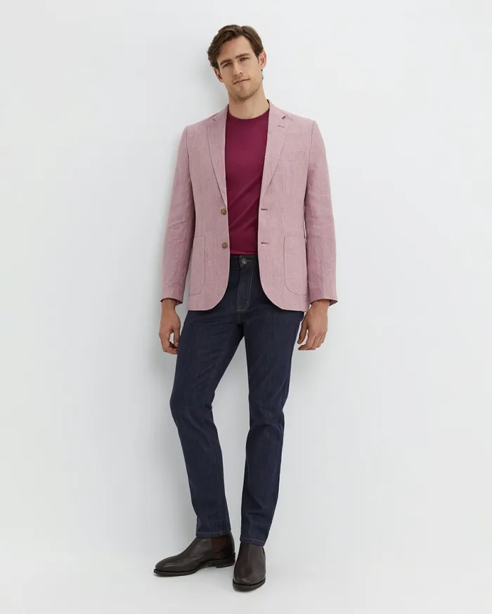 Sportscraft Farrer Linen Sports Jacket Dusty Pink Men Jackets and Blazers