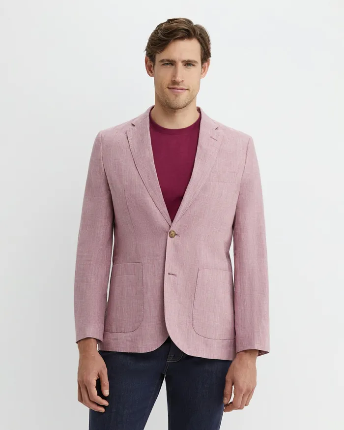 Sportscraft Farrer Linen Sports Jacket Dusty Pink Men Jackets and Blazers