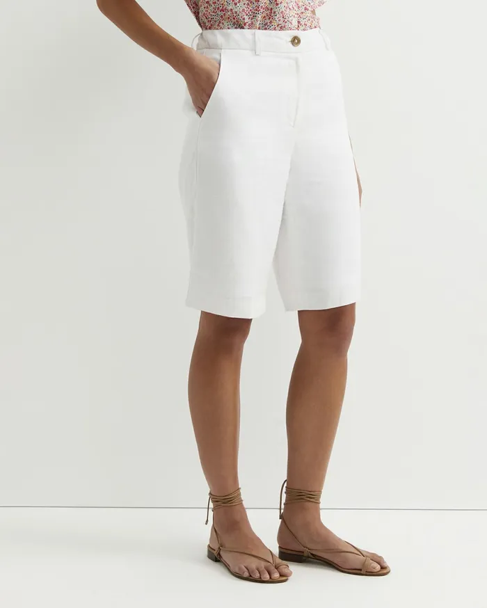 Sportscraft Freya Bermuda Linen Short White Women Shorts