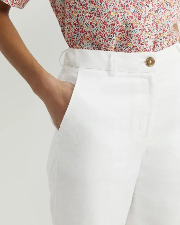 Sportscraft Freya Bermuda Linen Short White Women Shorts