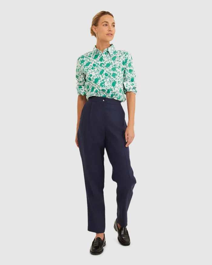 Sportscraft Freya Linen Pant Navy Women Pants
