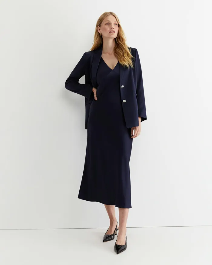 Sportscraft Harlow Sateen Slip Dress Navy Women Dresses