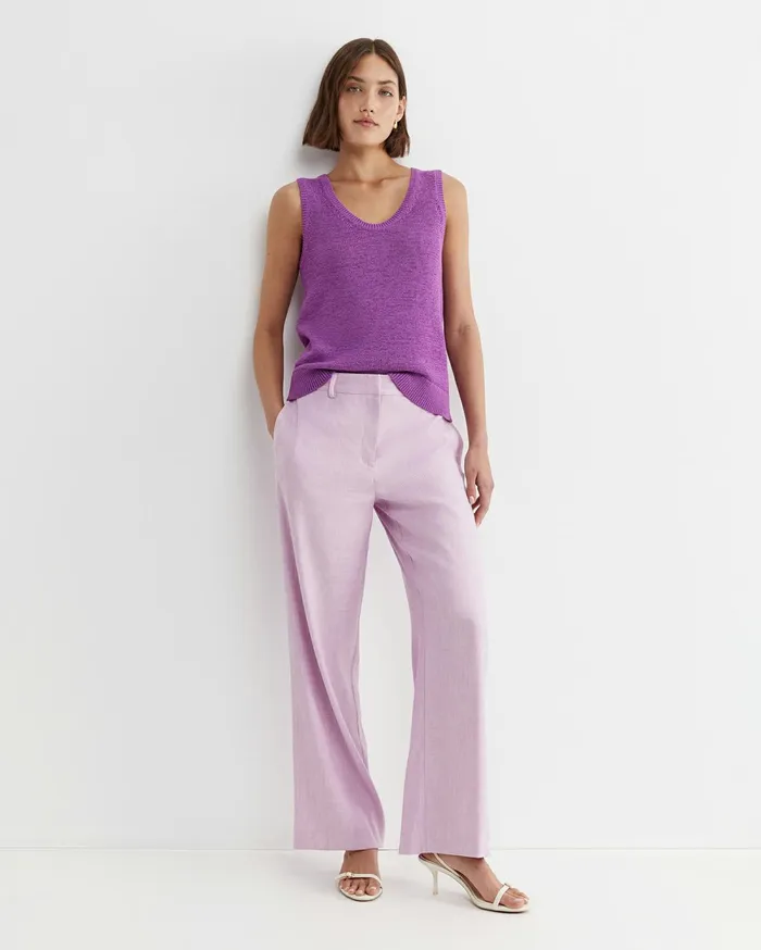 Sportscraft Josie Tape Yarn Singlet Hydrangea Women Knits and Cardigans