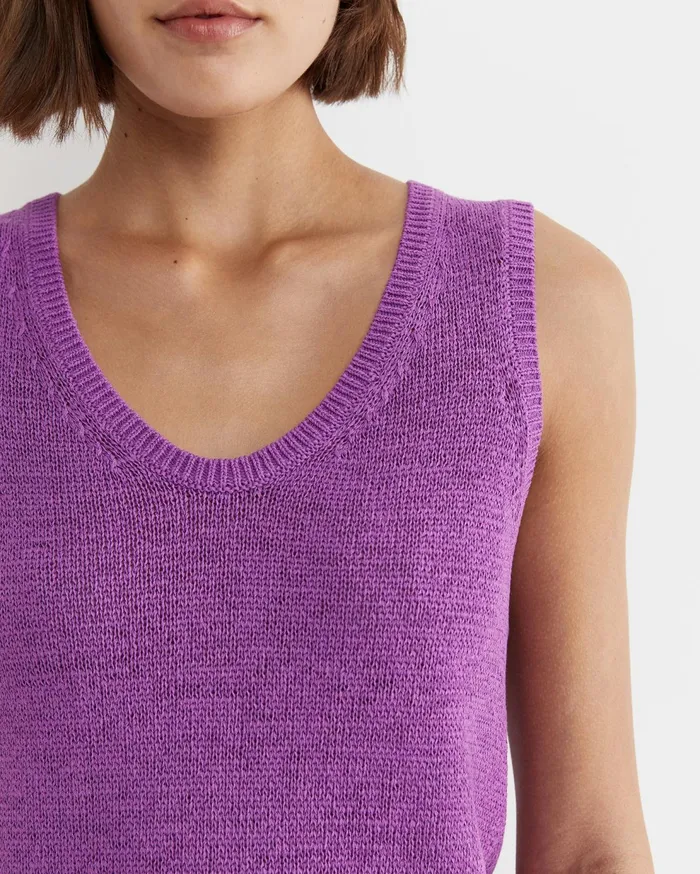 Sportscraft Josie Tape Yarn Singlet Hydrangea Women Knits and Cardigans