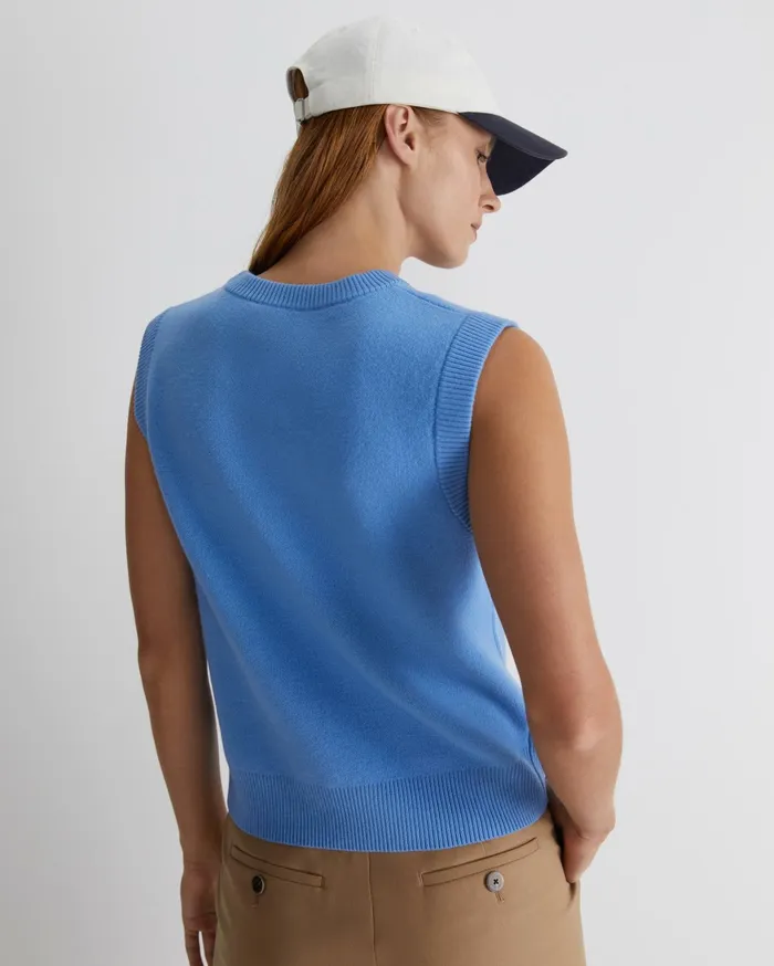 Sportscraft Juliette Boiled Wool Vest Azure Women Knits and Cardigans