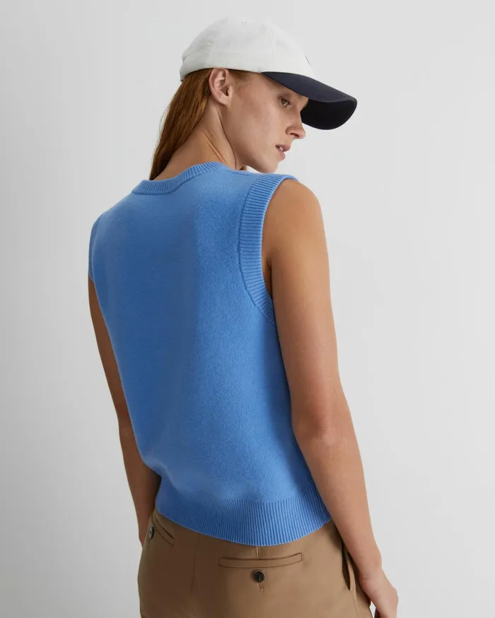 Sportscraft Juliette Boiled Wool Vest Azure Women Knits and Cardigans