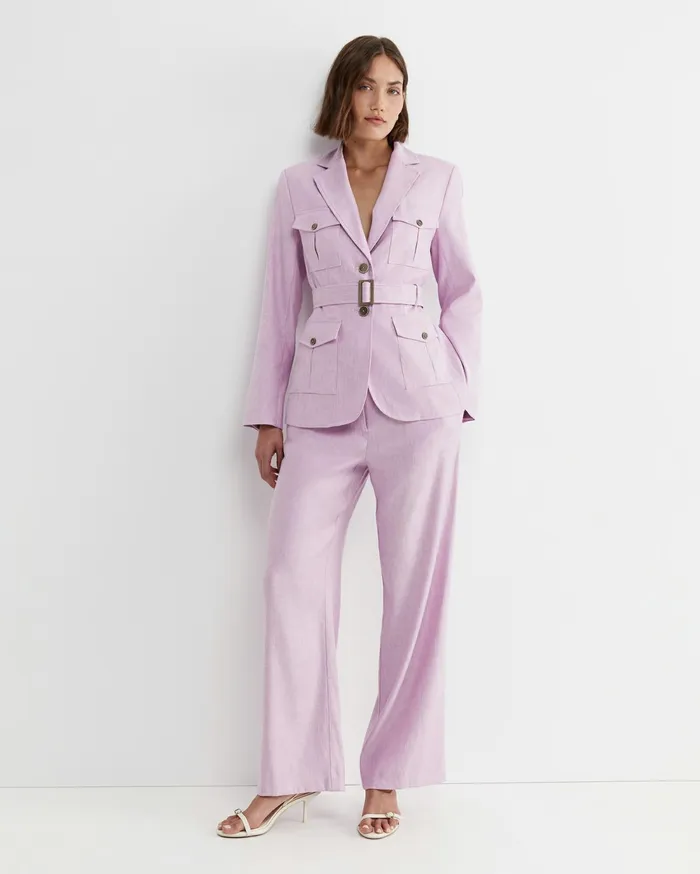 Sportscraft Lena Wide Leg Linen Pant Orchid Women Pants