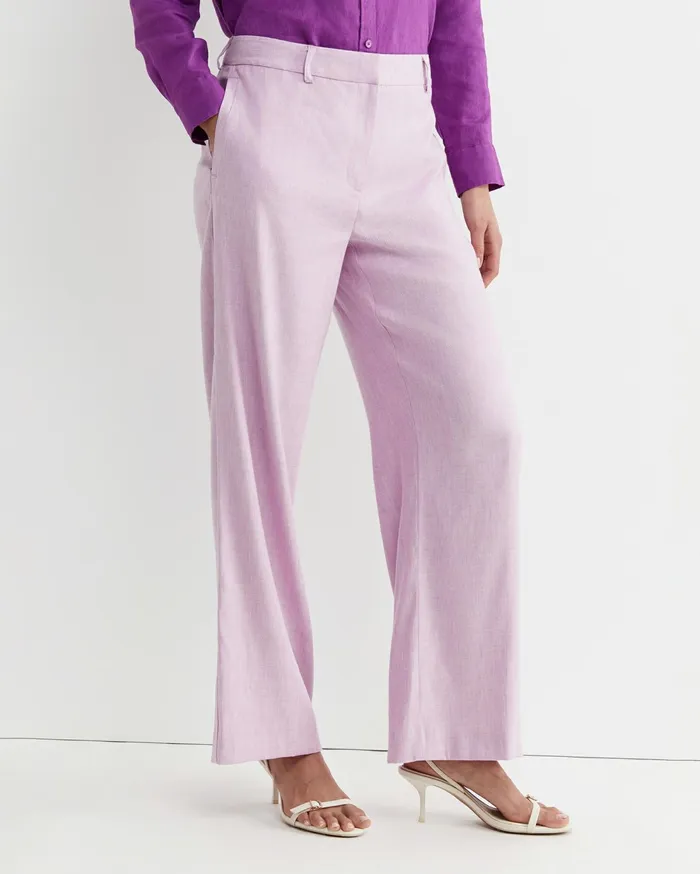 Sportscraft Lena Wide Leg Linen Pant Orchid Women Pants