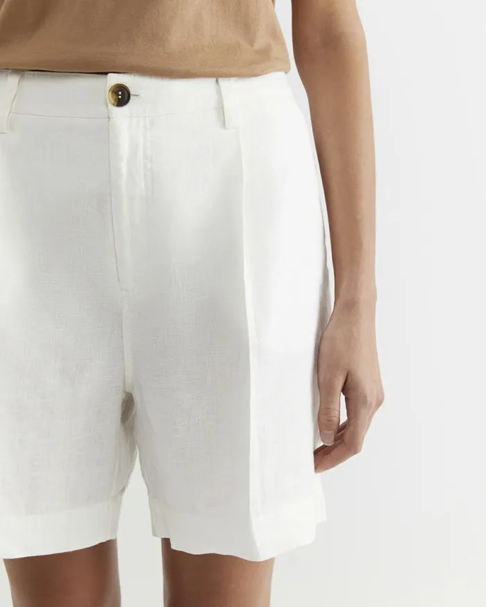 Sportscraft Lilou Linen Short White Women Shorts