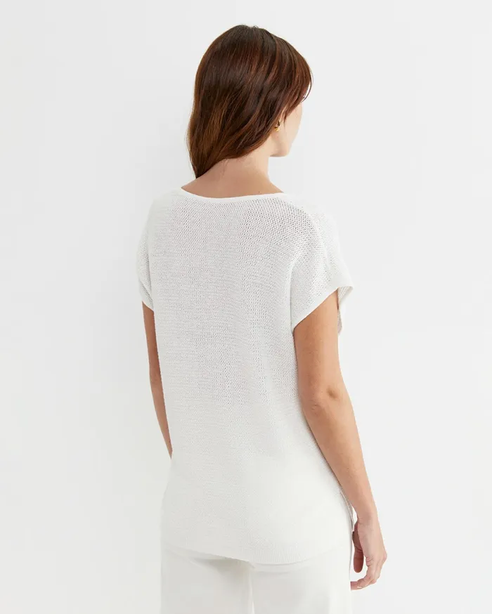 Sportscraft Luisa VNeck Knit Top Milk Women Tops and Tees